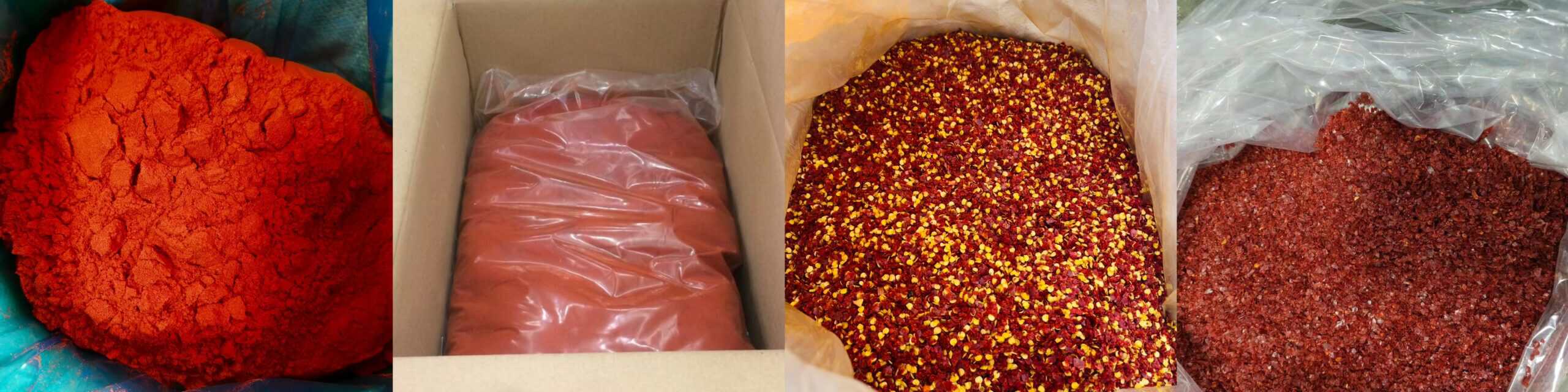 Paprika powder and chilli crushed processing and packing